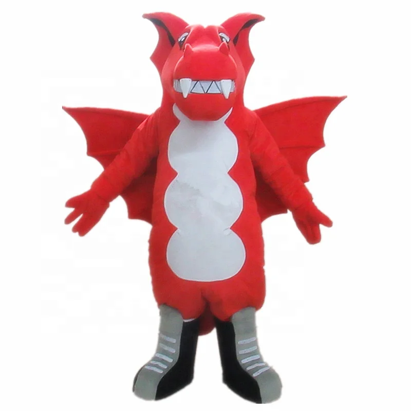 Life Size Giant Walking Red Devil Dragon Mascot Costume For Cosplayadevent Adult Unisex Red 0588