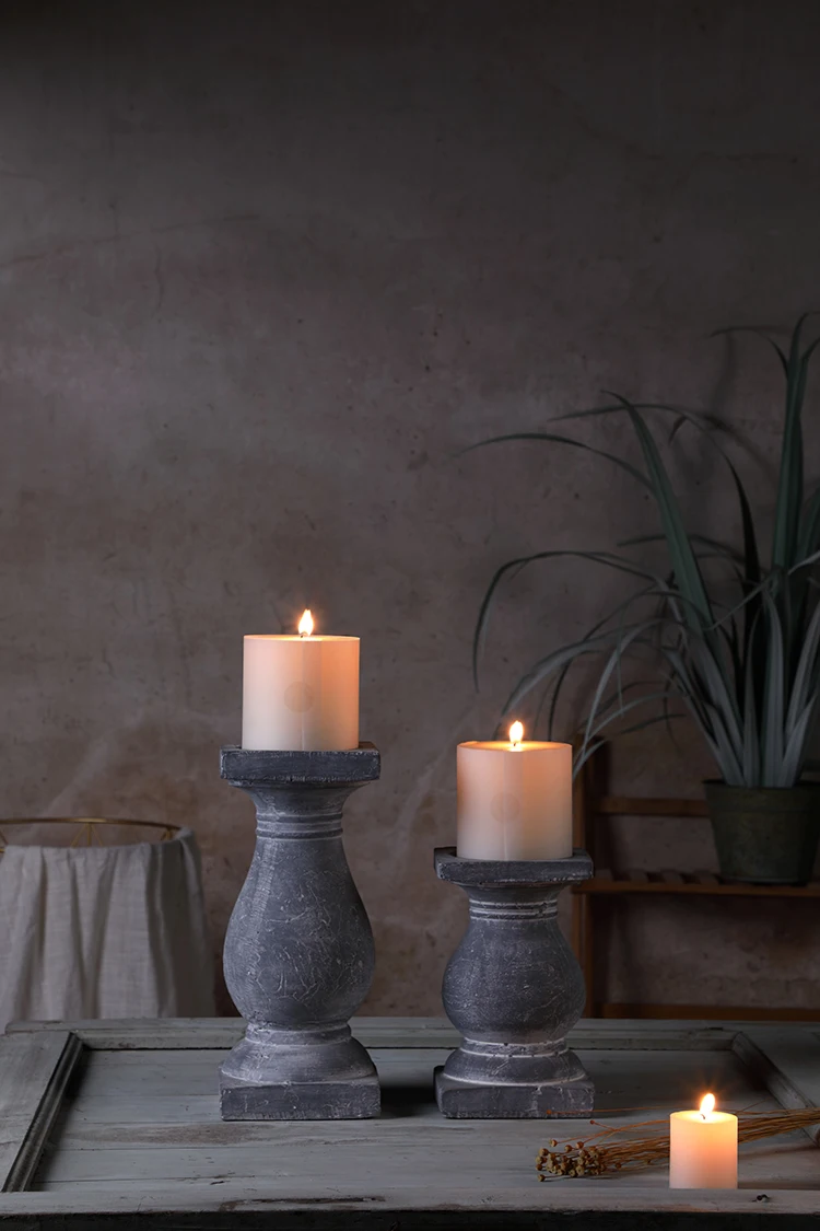中国批发复古定制水泥烛台廉价家居装饰教堂支柱高烛台散装