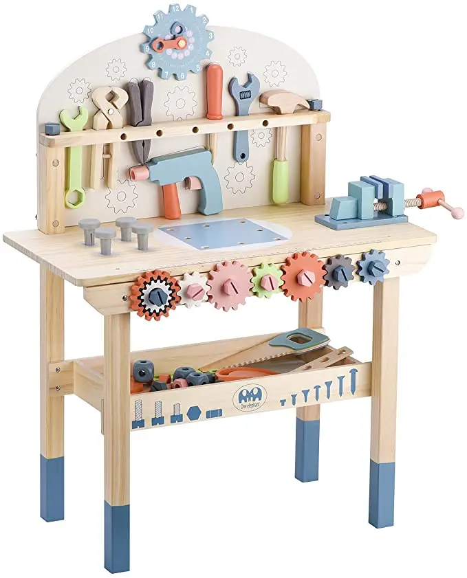 

Tool for Kids Toy Play Pretend Toys Tool Workshop Workwith Tools Set Wooden Construction Toy