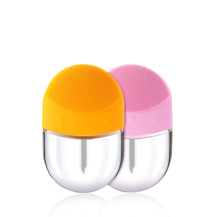 

NEW Ultrasonic Vibration Wireless Charge Silicone Face Washing Cleaning Massage Brush, Red,yellow,pink,blue