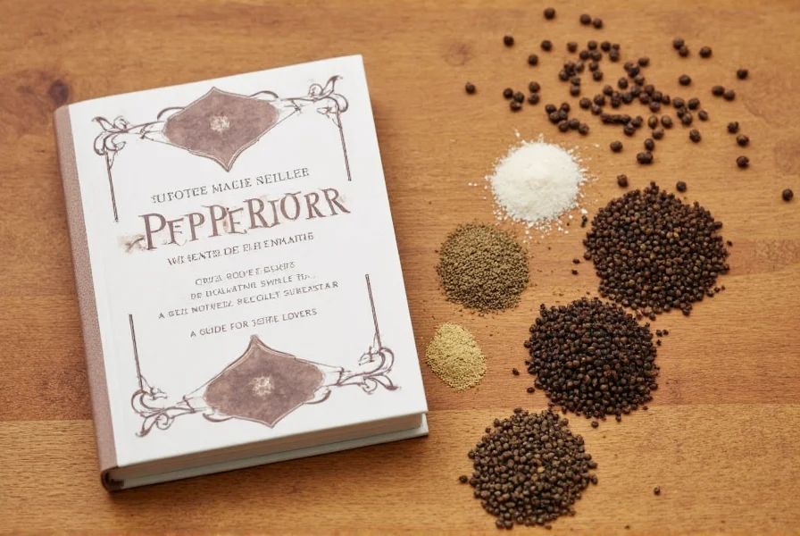 Whole peppercorns in a wooden bowl