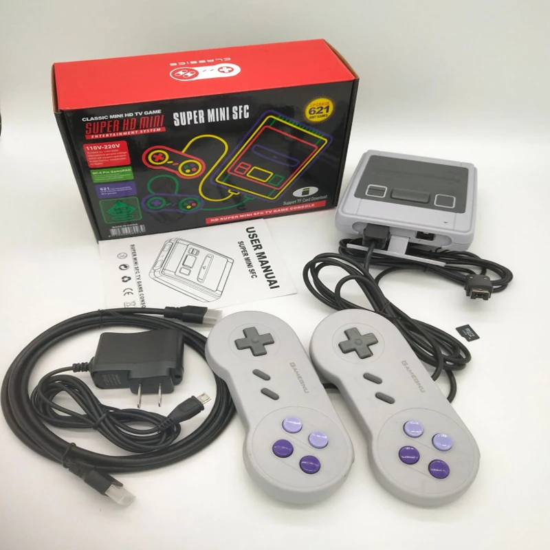 

Mini Classic Video Game SFC621 HD Nostalgic Console Retro SFC Mini Game Machine with TF Card, Grey