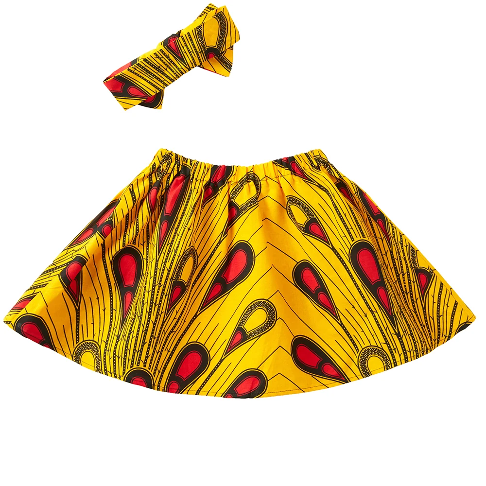 

Stylish African Girls Wax Printing Skirt Ankara Pattern Floral Printing Skirt Mini Summer Wear For Girl