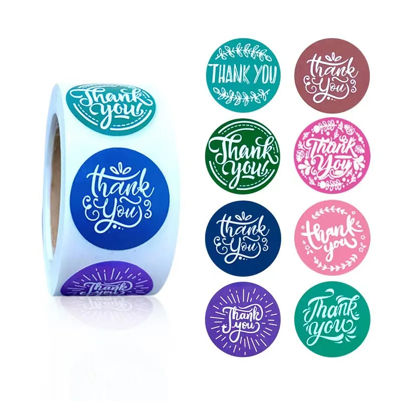 

customized print logo 500 pcs inch thank you stickers for supporting my small business