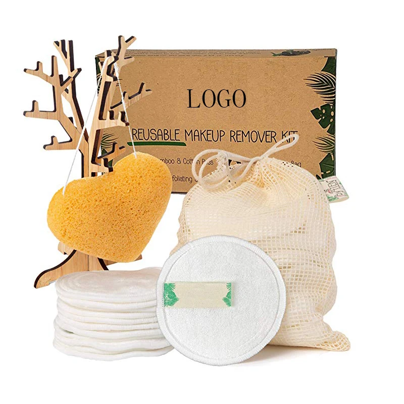 

Hot Selling Washable Face Cleaning Pad 100% Organic Bamboo Cotton Reusable Makeup Remover Pads