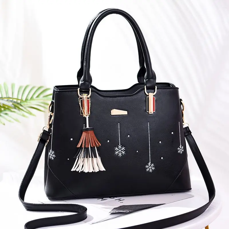 

new arrival Fashion pu leather crossbody women shoulder bag ladies snow embroidered handbags for women, 6colors