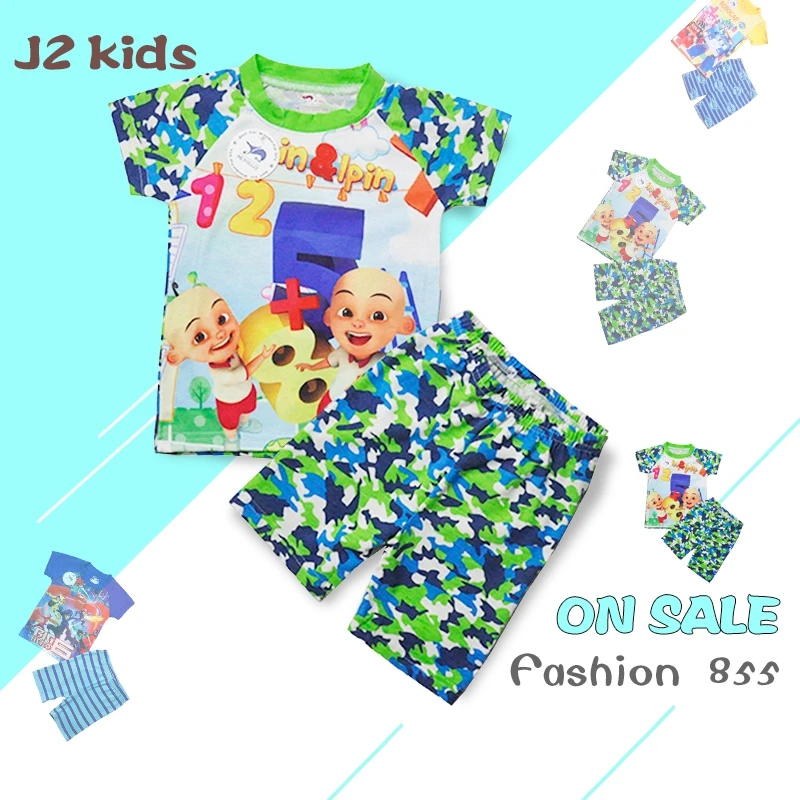 

Stocking sale China lowest price 8-12Y short children pyjamas high quality cotton spring children clothing cartoon pajamas kids