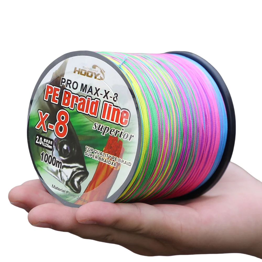 PE Braided Fishing Line Multifilament 8/12 Strands Braided Wire 10-3300lb Fishing Line for Saltwater 500/1000M Japan Level 1000m