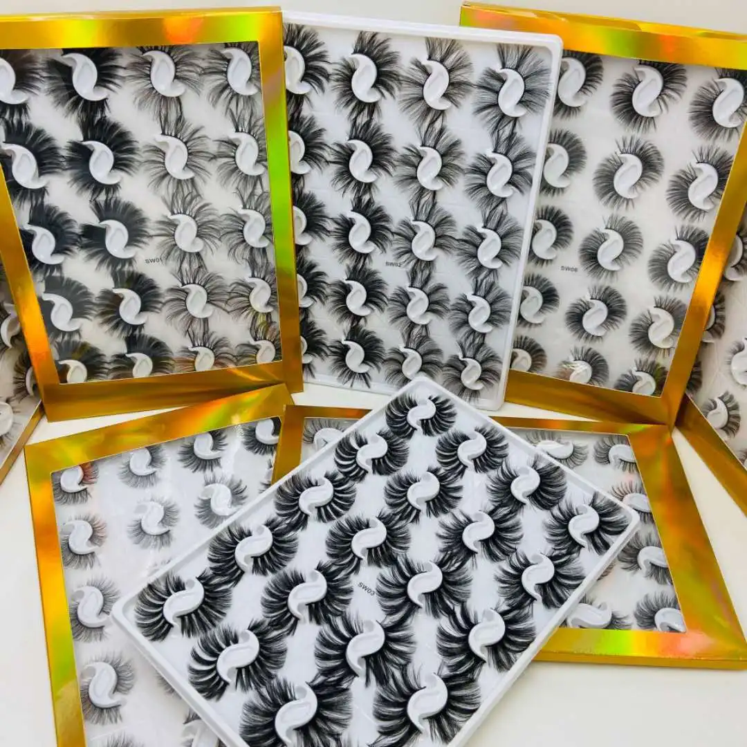 

20 Pairs Lash Books Custom Eyelash Packaging Thick Soft 3D Faux Mink Eyelash Book
