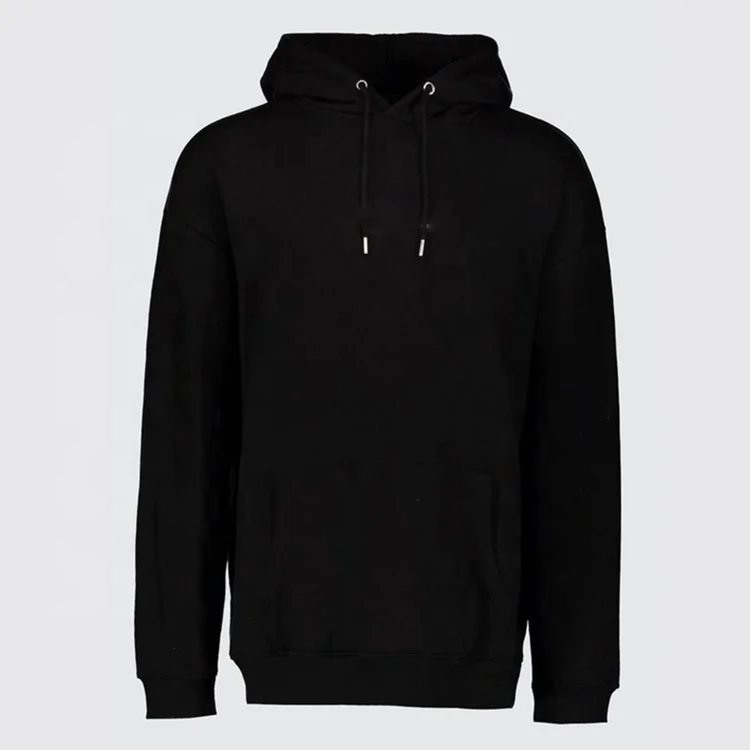 

OEM Wholesale custom high quality 100% cotton blank pullover hoodie men's black hoodie, Customized color