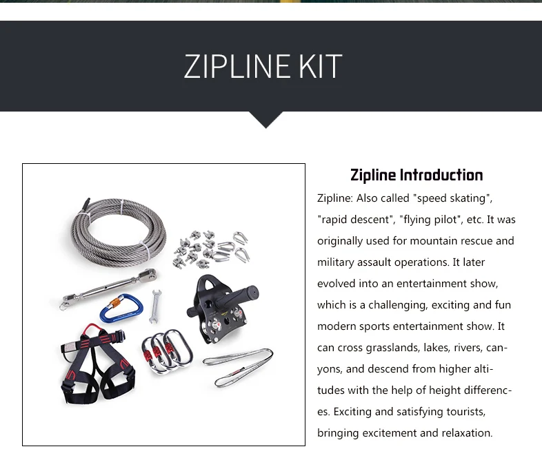 Zip Line Handle Outdoor Adults And Children For Backyard 8mm Stainless