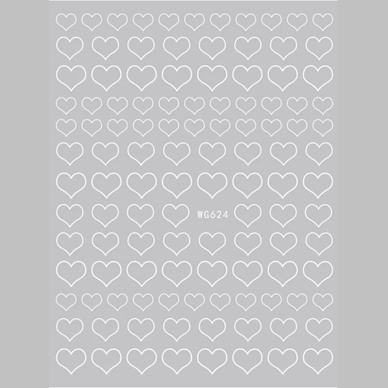 

WG624 3D Heart Nail Art Stickers Nail Wraps Nail Art Decorations Decals