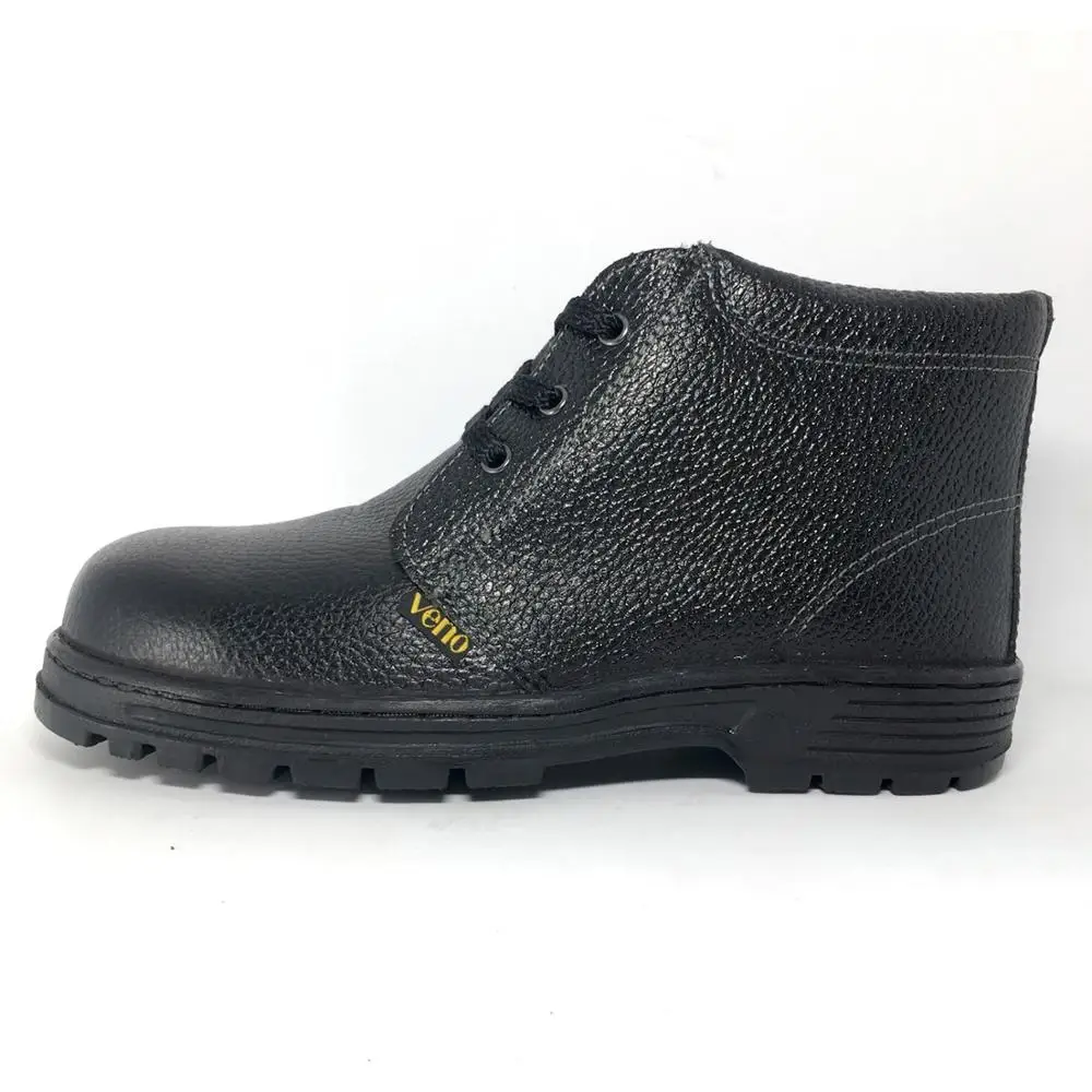 
2019 black leather Laced Safety Boot anti static industrial work safety shoe manufacturer SP123 