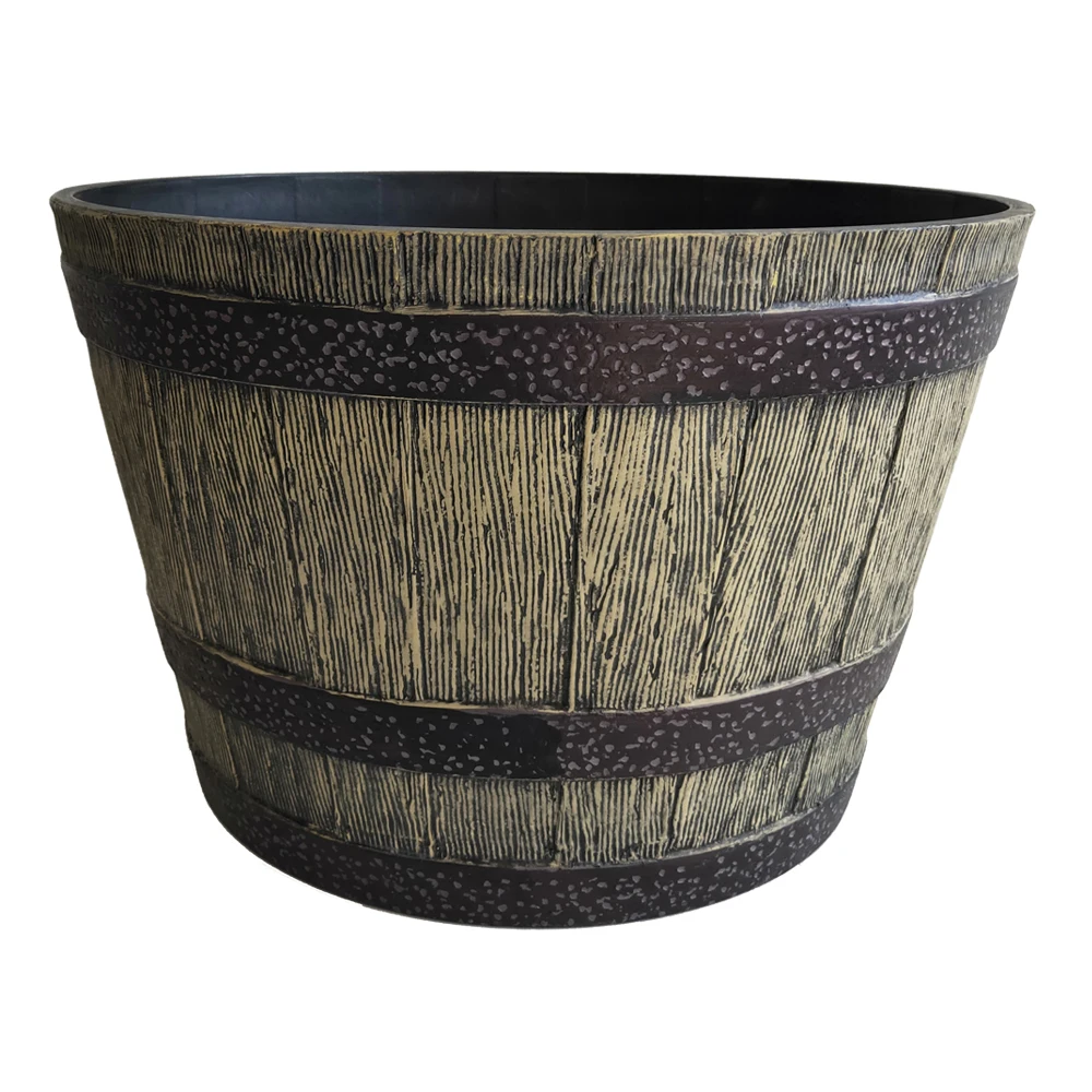 

PP Wholesale High Quality Garden Round Large Whiskey Barrel Planter, As picture or customized color