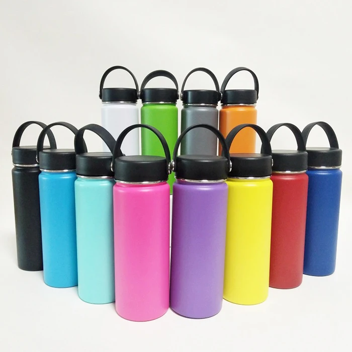 

Hydro Water Flask Wide Mouth Powder Coated 18 oz Double Wall Insulated Thermal Sports Water Bottle With Flex Lid