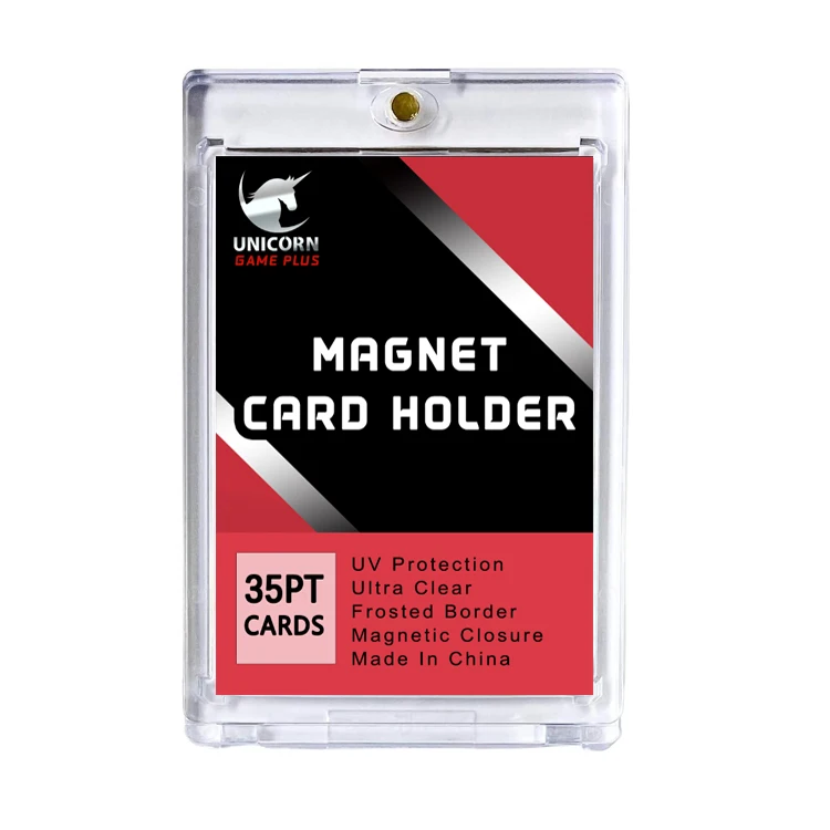 

250counts 35pt UV Protection Magnetic Card Holder, Magnetic Close acrylic card holder, Clear