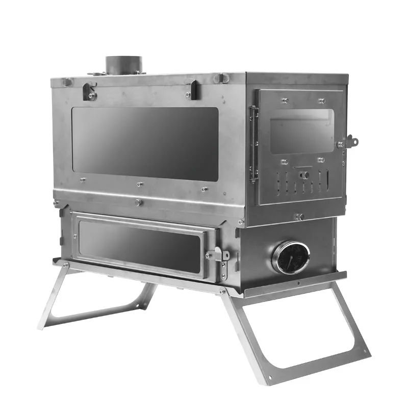 

T-Master V3 Oven Multipurpose Portable Hot Tent Wood Burning Titanium Folding Stove For Camp, Silver