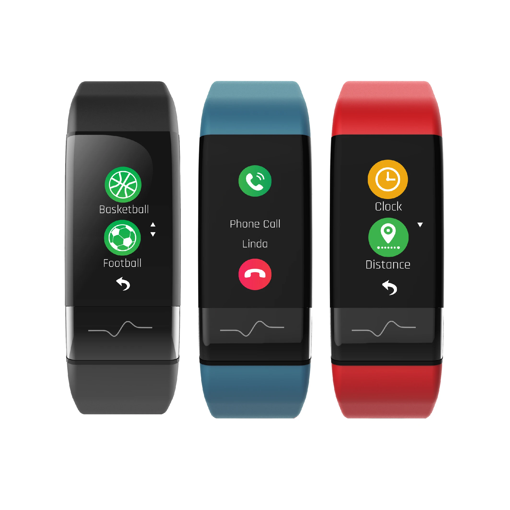

2020 New Design ECG medical level high accurate smart band with blood pressure monitor, Black, blue, red or oem color