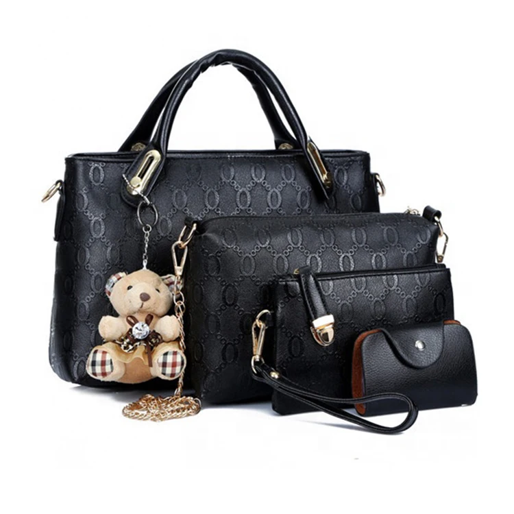 

ZZ New Women Messenger Handbag 4 Set PU Leather Composite Bag