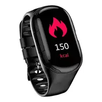 

M1 smart watch heart rate monitor earphone BT5.0 2 in 1 smart bracelet with BT5.0 earphones
