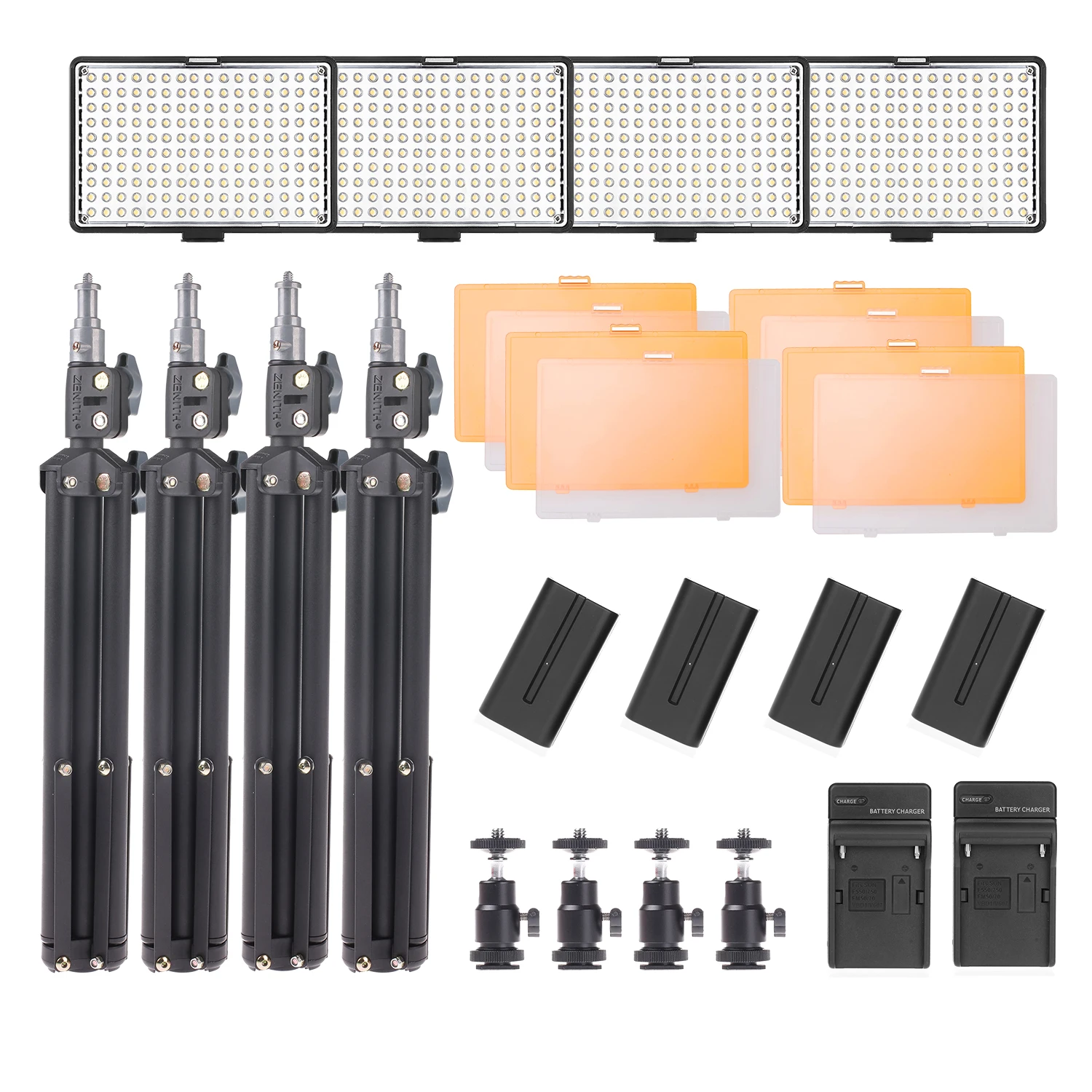 
Travor 4 in 1 160pcs leds Lightweight 11W 7.4V 3200K/5600K photography lighting led video panel light 
