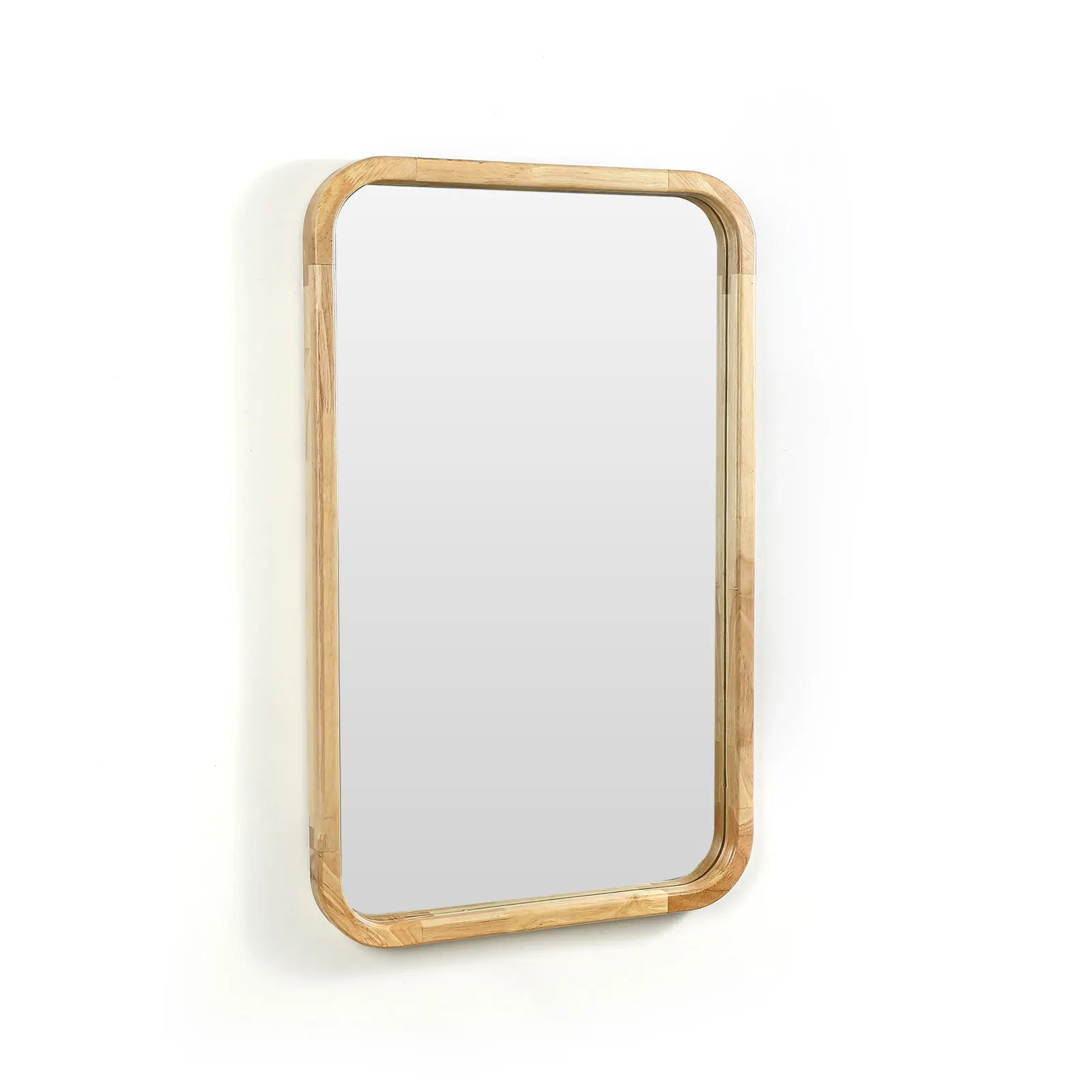 81X51CM  Wholesale Rural Style Indoor  Wooden Wall Mirrors Large Solid Natural Wood Frame Mirror for Bathroom Living Room