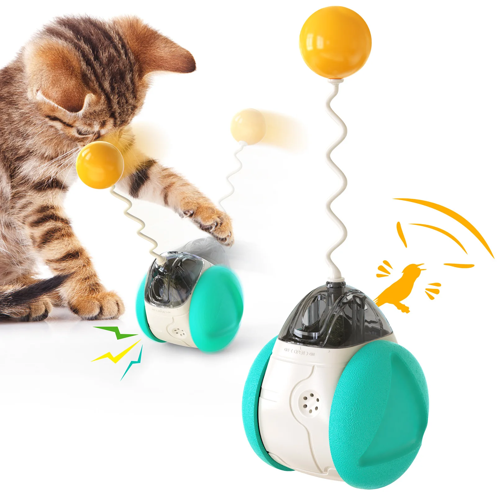 

Interesting Pet Product Bite Resistant Cat Mint Ball Tumbler Swing Toy Balance Car Automatic Tease Cats Toys