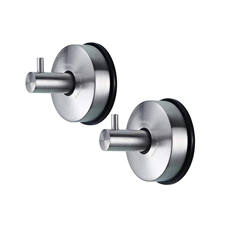 

2PCS Satin Towel Hook SUS Stainless Steel Suction Cup Bathroom Coat Hooks