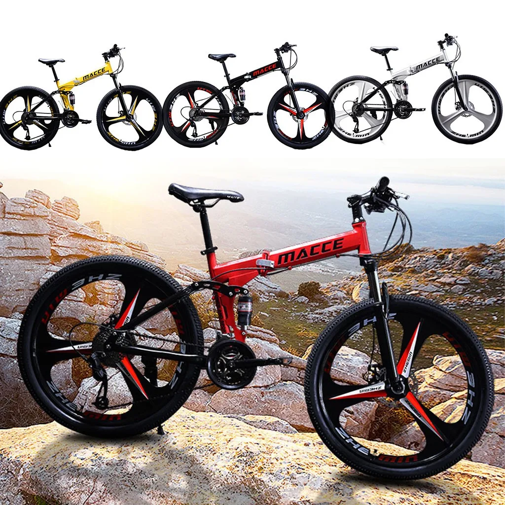 Details about   26 inch Full Suspension Mountain Bikes 21 Speed Folding Bike Non-slip Bike 