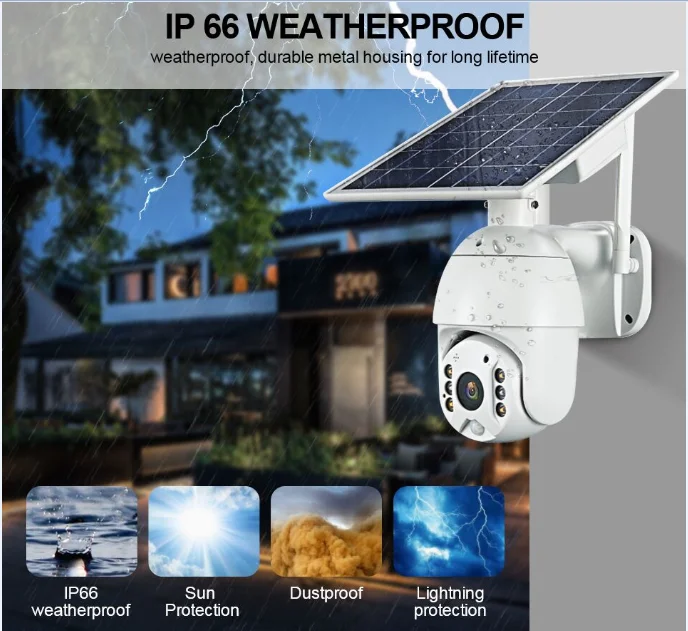 Ubox Hot Sale Outdoor Solar Power Cameras Waterproof Full Color 