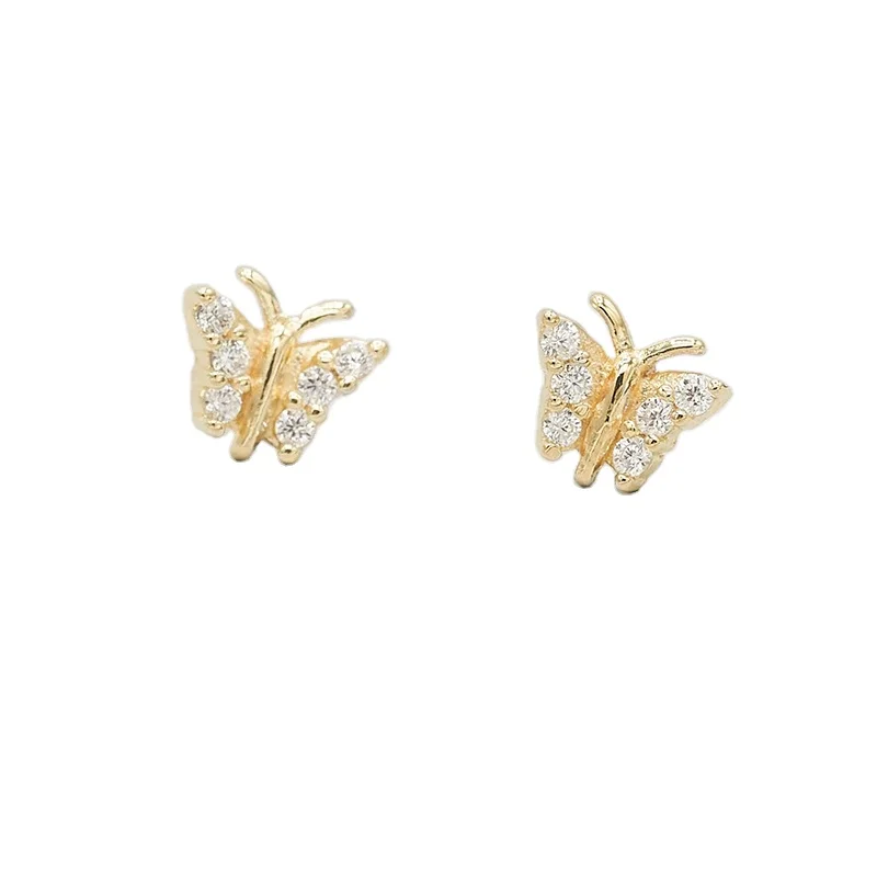 

Trendy S925 Sterling Silver Butterfly Zircon All-match Earrings