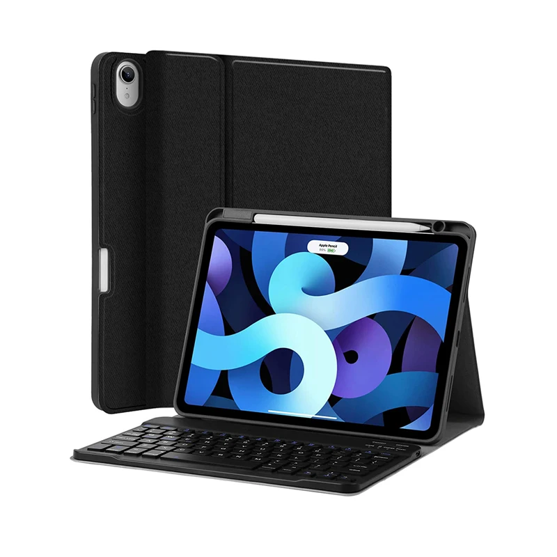 

Detachable Wireless Touch pad Keyboard Tablet Cover for iPad Air 4 10.9 inch 2020, Black