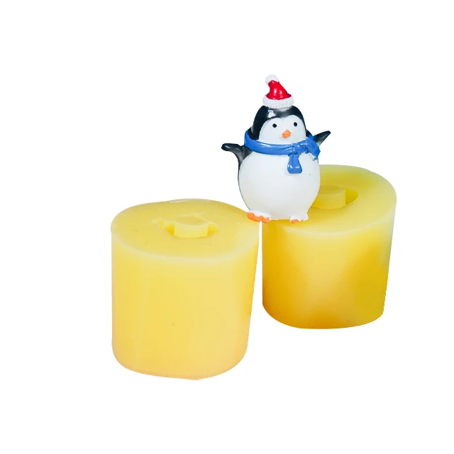 

cute penguin shape silicone straw topper resin molds for crafts, Yellow