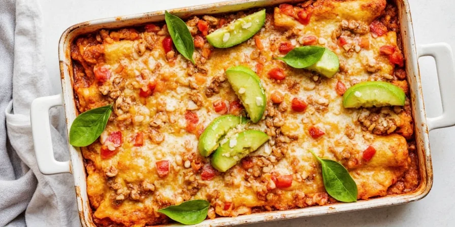 Step-by-step photos of making vegetable enchiladas