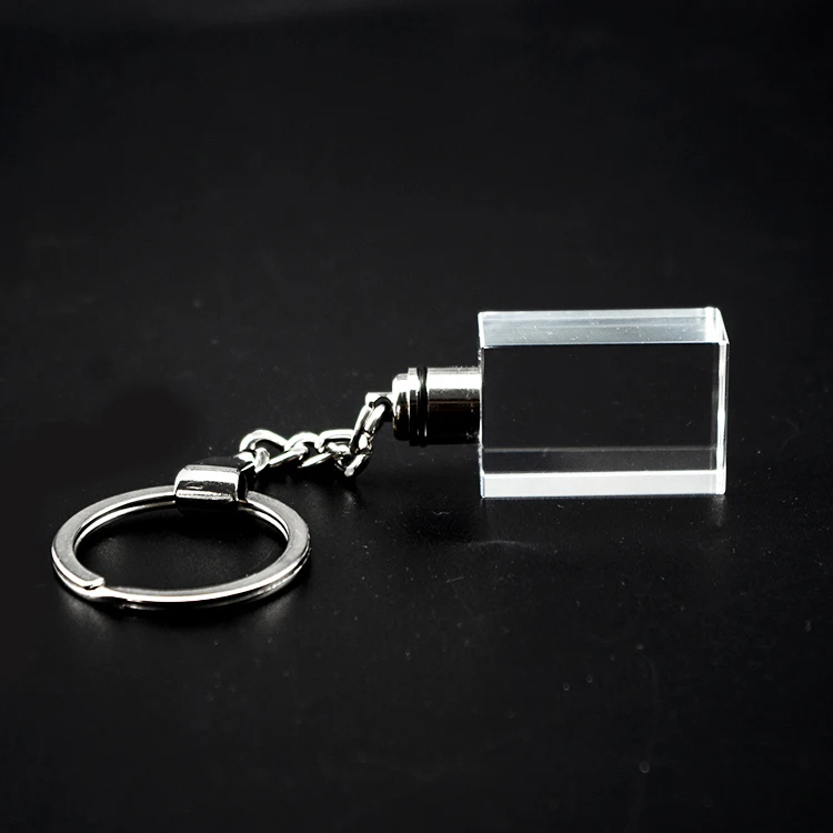 

wholesale cheap K9 Blank Led Light Glass Keyring Custom photo 3d Laser Engraving Crystal Keychain for Promotional product