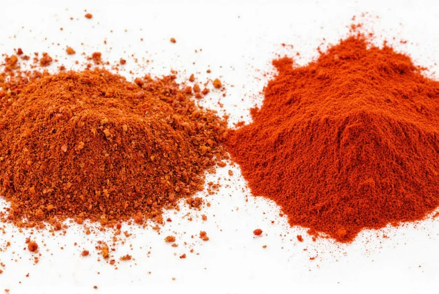 Comparison chart showing Spanish and Hungarian paprika side-by-side