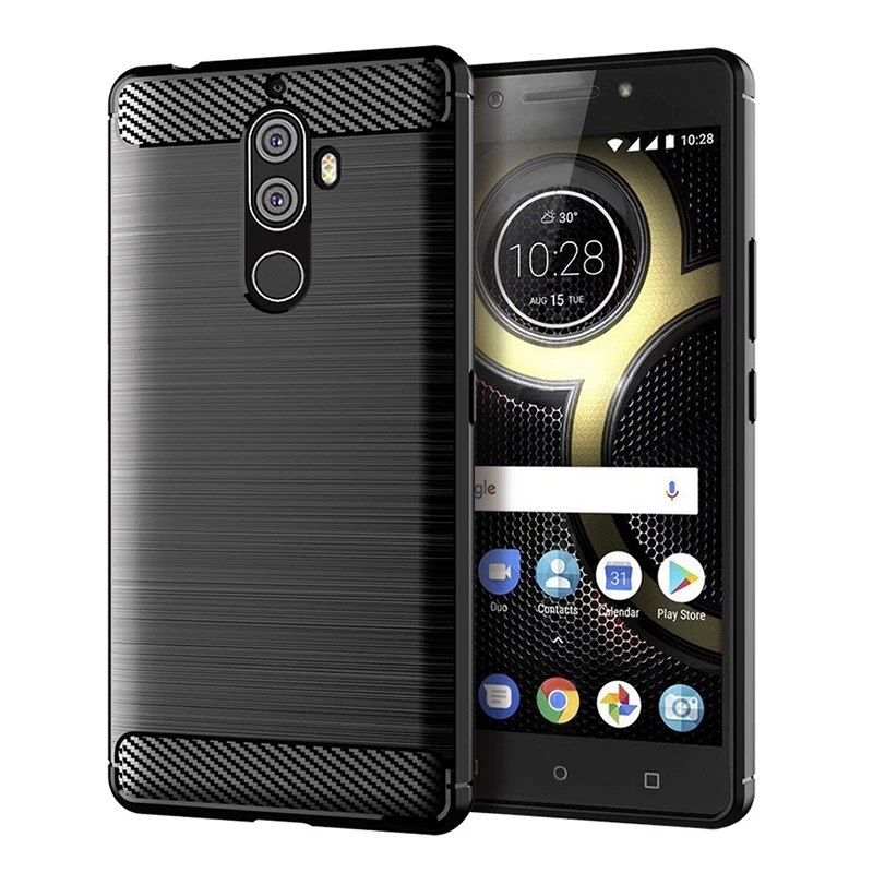

Phone Cases Supplier Wholesale Simple Slim Shockproof Soft TPU Carbon Fiber Mobile Case For Lenovo K8 Note Back Cover
