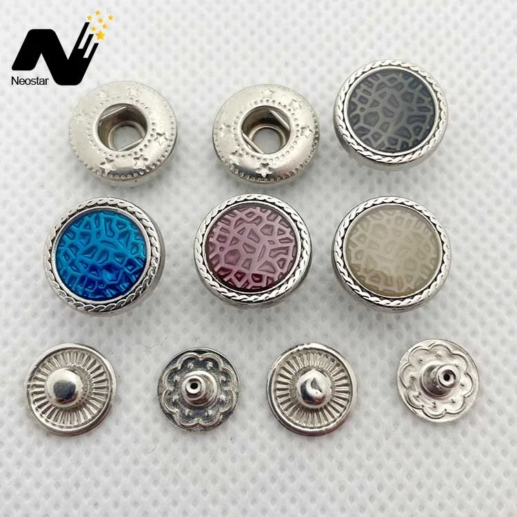 

Washable Design Silver Color Made Custom Logo Metal Snap Buttons For Shirts