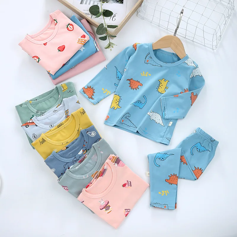 

2020 autumn children's wear new children's long-sleeved set pajamas boy and girl clothes 1-10 years old kids clothing sets, Picture
