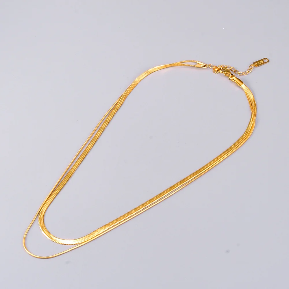 

Retro Female Jewelry Double Snake Bone Chain Necklace Chains Snake Chokers Necklaces