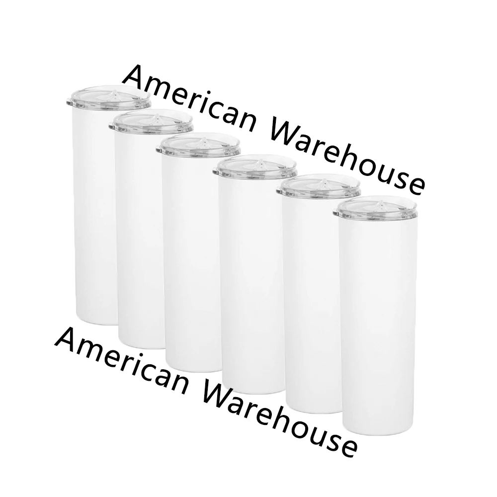 

USA Warehouse Double Walled Water Insulated Coffee Cup Stainless Steel 20 OZ/30 Ounce Skinny White Blank Sublimation Tumbler