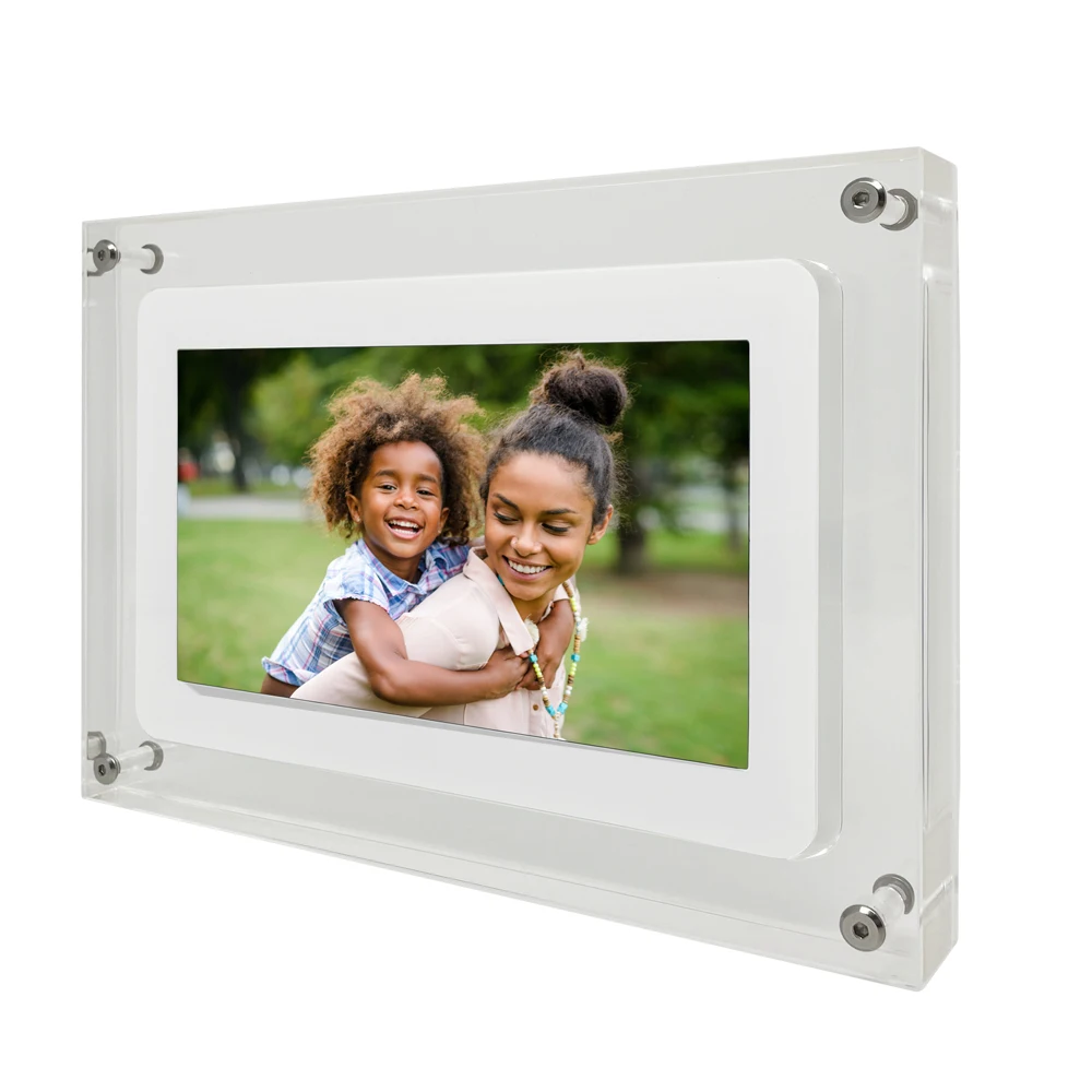 

Wholesale Dropship 4 4.3 5 7 10 15.6-inch Picture Art Acrylic NFT Video Infinite Object Transparent Digital Photo Frame Display, White