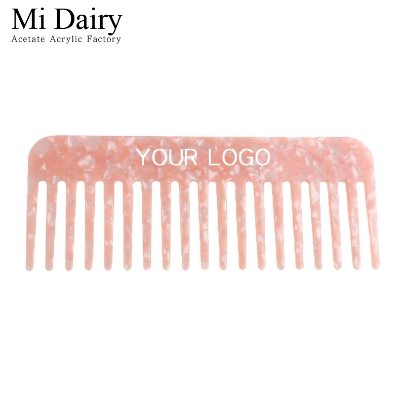 

4mm 15x6cm Korean style leopard print simple marble texture acetate comb antistatic comb tortoise shell portable wide tooth comb