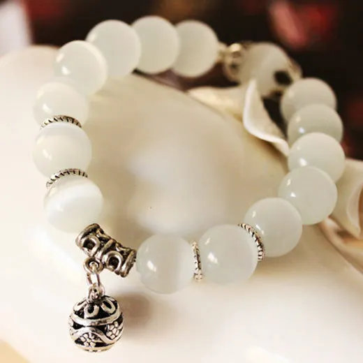

Retro Healing Crystal Stone Bracelet Natural Gemstone White Reiki Meditation Anxiety Transfer Beads Bracelets Jewelry For Women, Picture shows