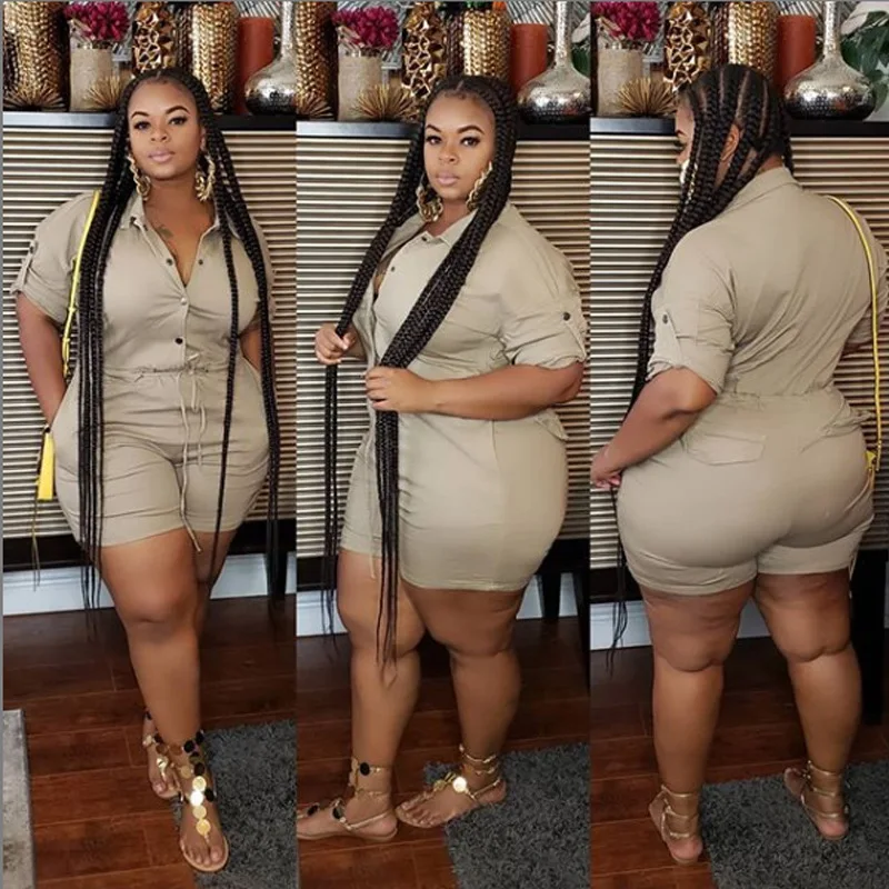 

Hot selling summer women's tooling v-neck sports one-piece plus Size casual women's jumpsuit, You can be custom