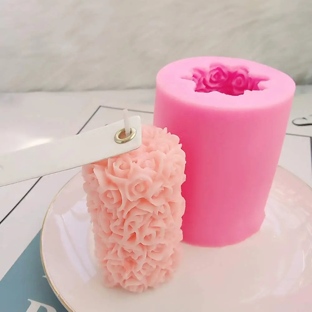 

LOVE'N Rose Candle Silicone Mould Cake Decoration 3D Cylindrical Mould LV468M