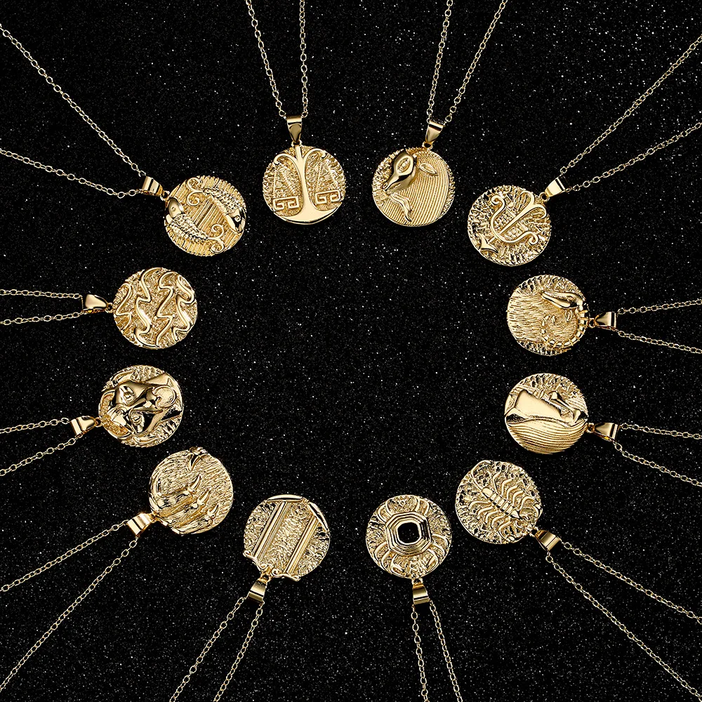 

Engravable Pisces Zodiac Medallion Necklace