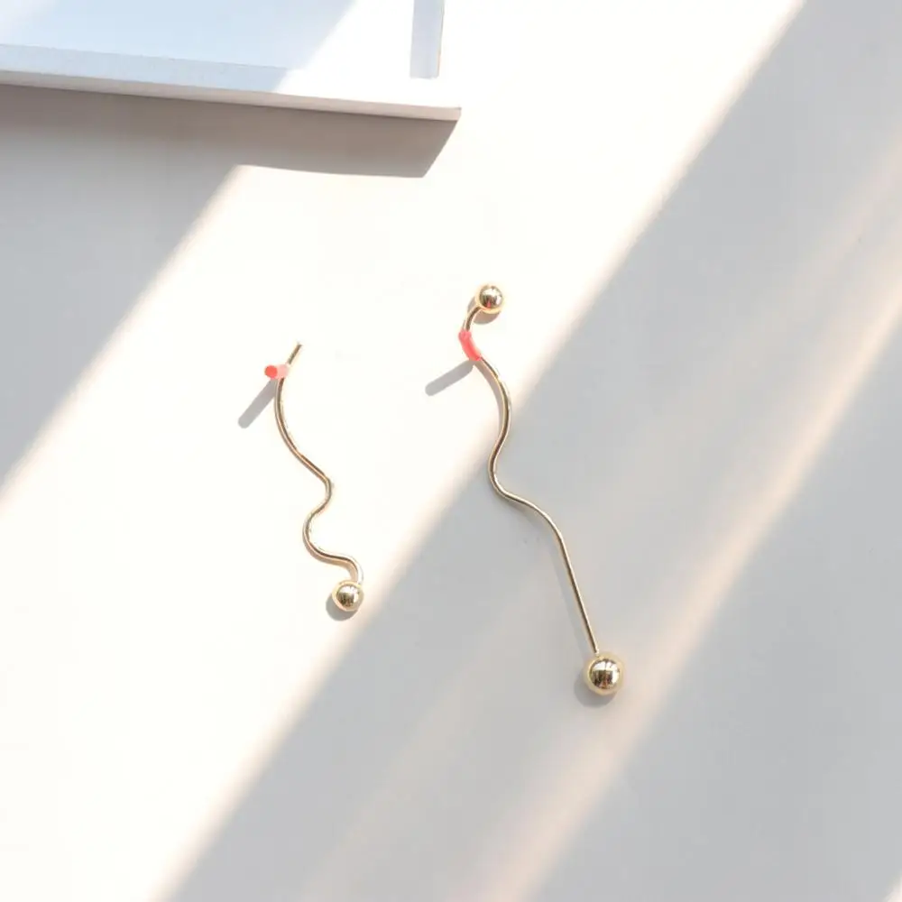 

Retro Long Irregular Earrings Chain Korean Earring Fashion Jewelry Women Ear Line Copper Earrings, Colorful