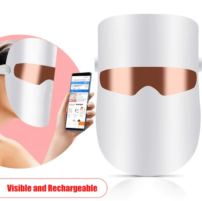 

Rechargeable 3 Colors Red Blue Yellow Light Led Photon Therapy Facial Mask Led Mask