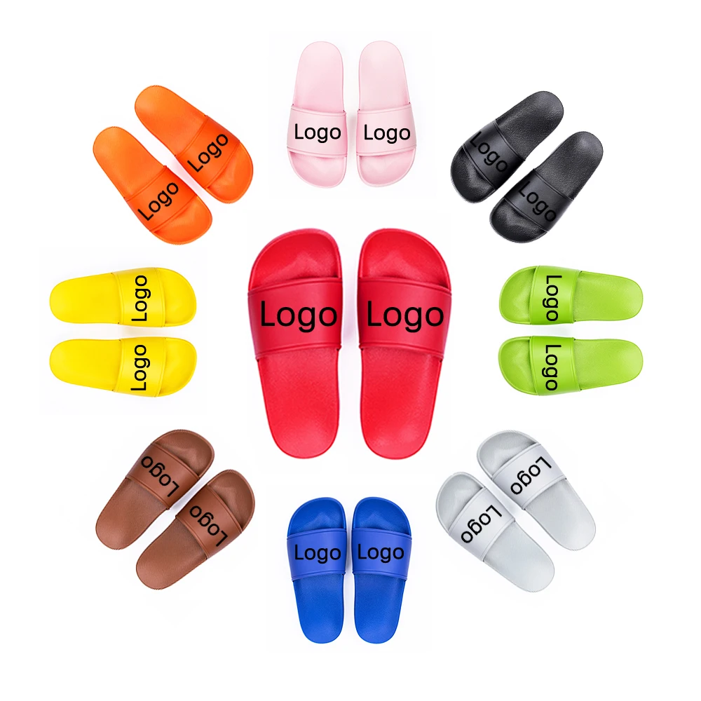 

Custom slippers with logo 2021 Sandal Men Ladies Sandals simple Design Flat Sandal Women House Printed slide slippers